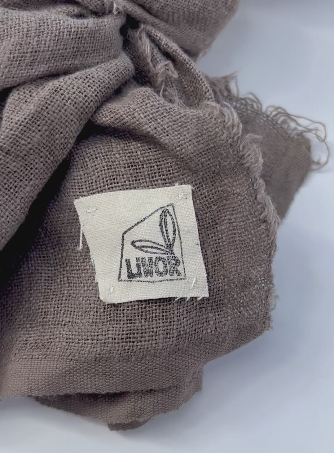 Linen Gauze Scarf in Bitter Chocolate