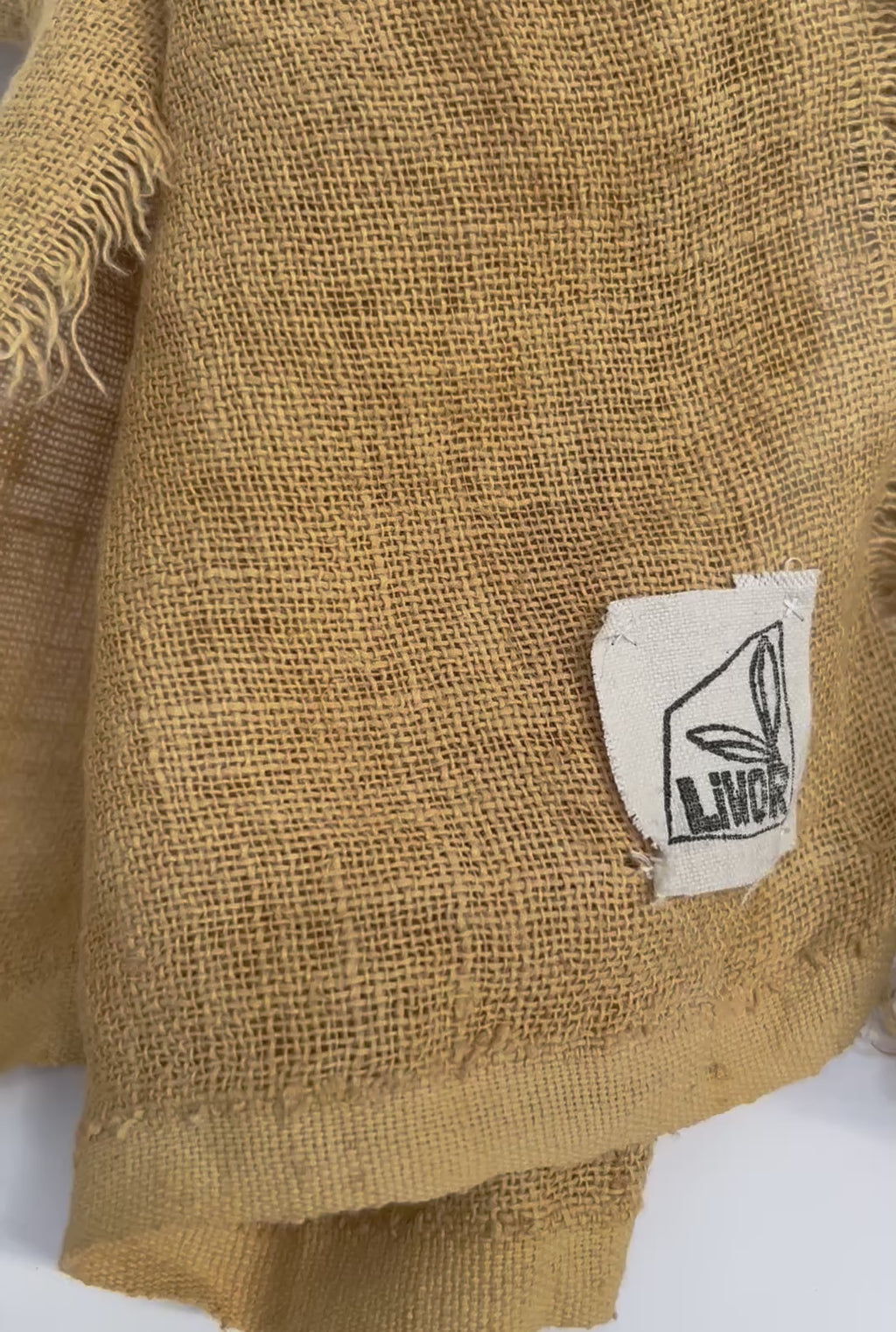 Linen Gauze Scarf in Yellow Ochre