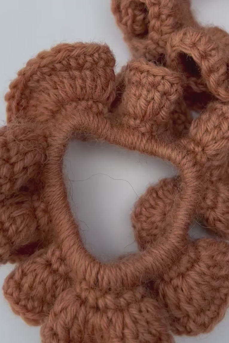 Hand Crochet Scrunchie in Clay Pink